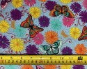 Butterflies Butterfly with Bright Flowers on Sky Blue Background